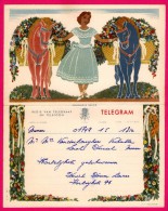 Télégramme Illustré - Royaume De Belgique - Régie Des Télégraphes Et Téléphones - Menen 1952 - JUL & NINA LEFEVRE - Telegramas