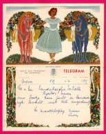 Télégramme Illustré - Royaume De Belgique - Régie Des Télégraphes Et Téléphones - Menen 1952 - JUL & NINA LEFEVRE - Telegrams