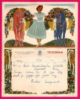 Télégramme Illustré - Royaume De Belgique - Régie Des Télégraphes Et Téléphones - Menen 1952 - JUL & NINA LEFEVRE - Telegrammi