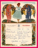 Télégramme Illustré - Royaume De Belgique - Régie Des Télégraphes Et Téléphones - Menen 1952 - JUL & NINA LEFEVRE - Telegramme