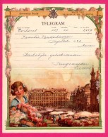 Télégramme Illustré - Royaume De Belgique - Régie Des Télégraphes Et Téléphones - Menen 1952 - SENTREIG ? - Fleurs - Telegrams