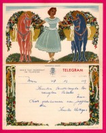 Télégramme Illustré - Royaume De Belgique - Régie Des Télégraphes Et Téléphones - Menen 1952 - JUL & NINA LEFEVRE - Telegrammen