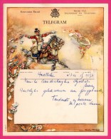 Télégramme Illustré - Royaume De Belgique - Régie Des Télégraphes Et Téléphones - Menen 1952 - CHARLES MICHEL - Cheval - Telegramas