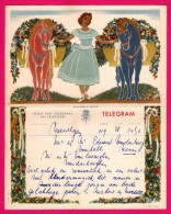 Télégramme Illustré - Royaume De Belgique - Régie Des Télégraphes Et Téléphones - Menen 1952 - JUL & NINA LEFEVRE - Telegramme