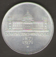 GERMANIA 5 MARCHI 1971 DEM DEUTSCHEN VOLKE AG SILVER - 5 Mark
