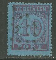 Pays-Bas Oblitérér Taxe, No: 2, Coté 20 Euros, Y Et T, USED, TAX - Postage Due