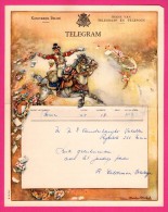 Télégramme Illustré - Royaume De Belgique - Régie Des Télégraphes Et Téléphones - Menen 1952 - CHARLES MICHEL - Cheval - Telegramme