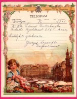 Télégramme Illustré - Royaume De Belgique - Régie Des Télégraphes Et Téléphones - Menen 1952 - SENTREIG ? - Fleurs - Telegrams