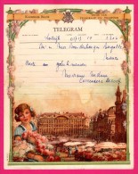 Télégramme Illustré - Royaume De Belgique - Régie Des Télégraphes Et Téléphones - Menen 1952 - SENTREIG ? - Fleurs - Telegramme