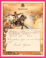 Télégramme Illustré - Royaume De Belgique - Régie Des Télégraphes Et Téléphones - Menen 1952 - CHARLES MICHEL - Cheval - Telegrams