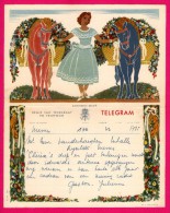 Télégramme Illustré - Royaume De Belgique - Régie Des Télégraphes Et Téléphones - Menen 1952 - JUL & NINA LEFEVRE - Télégrammes