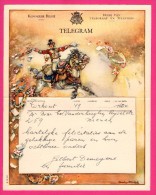 Télégramme Illustré - Royaume De Belgique - Régie Des Télégraphes Et Téléphones - Menen 1952 - CHARLES MICHEL - Cheval - Telegrams