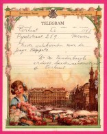 Télégramme Illustré - Royaume De Belgique - Régie Des Télégraphes Et Téléphones - Menen 1952 - SENTREIG ? - Fleurs - Telegrammi