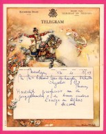 Télégramme Illustré - Royaume De Belgique - Régie Des Télégraphes Et Téléphones - Menen 1952 - CHARLES MICHEL - Cheval - Telegrams