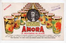 Buvard - Amora La Moutarde De Dijon - Verres Décorés, La Fontaine - Moutardes