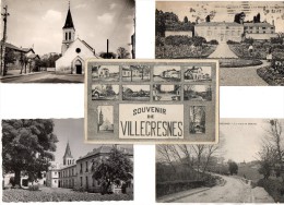 VILLECRESNES -- Lot De 5 Cpa :Souvenir , Chateau ,Route De Mandres ,église , Maison St Pierre - Villecresnes