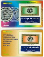 TESSERE FILATELICHE - SERIE COMPLETA :"POSTA PRIORITARIA" - ANNO 2004 - 5 TESSERE - - Philatelic Cards