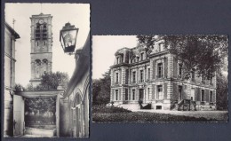 LOT 2 CP-PHOTO- FRANCE- LOUVRES (95)- LE CLOCHER ET LE PORTIQUE- LE CHATEAU- ETABLISSEMENT DE VACANCES "LES LOUPS"- - Louvres