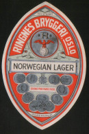 Norwegian Lager, Oslo Norway, Beer Label From 50`s. - Beer