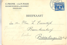 1938 Firma Bk Van TEGELEN Naar Biezelinge - Covers & Documents