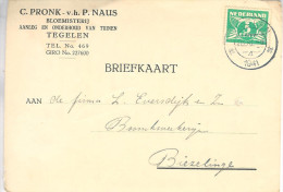 1941 Firma Bk Van TEGELEN Naar Biezelinge - Covers & Documents