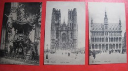 BRUXELLES. Lot 3 Cpa. Maison Du Roi, Eglise Ste Gudule, La Chaire De Vérité De L'église Ste Gudule - Lots, Séries, Collections