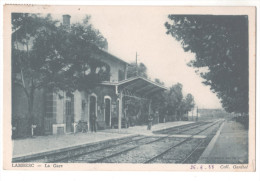 CP LAMBESC LA GARE (13 BOUCHES DU RHONE) Animée Controleur Moto COLL GARDIOL 1938 - Lambesc