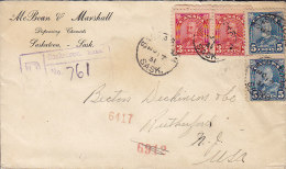 Canada McBEAN & MARSHALL Dispensing Chemists Registered Recommandé SASKATOON Sask. 1931 Cover Lettre George V. (2 Scans) - Lettres & Documents