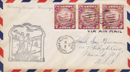 Canada Via Air Mail 1st First Official Flight NORWAY HOUSE - WINNIPEG 1935 Cover Lettre (2 Scans) - Aéreo