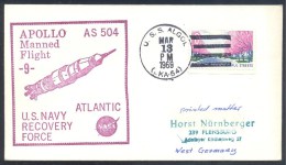 USA 1969 Cover: Space Weltraum: Nasa Apollo 9 US Navy Atlantic Recovery Force; USS Algol - Estados Unidos