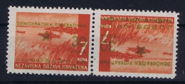 YUGOSLAVIA:  Kroatien Mi Nr 18 MNH/** Postfrisch Kehrdrucke - Ongebruikt