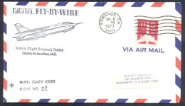 USA 1973 Air Mail Cover: Space Weltraum: Nasa Flight Research Center Edwads Air Force Base; Digital Fly By Wire - Etats-Unis