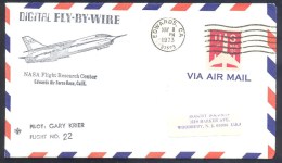 USA 1973 Air Mail Cover: Space Weltraum: Nasa Flight Research Center Edwads Air Force Base; Digital Fly By Wire - Estados Unidos