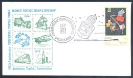 USA 1974 Air Mail Cover: Space Weltraum: Nasa Westar Communications Satellite; Universal Postal Union UPU - Etats-Unis