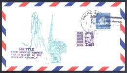 USA 1976 Air Mail Cover: Space Weltraum: NASA Shuttle Crew Module Arrives And Is Mated To The Fuselage Assembley - Etats-Unis