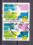 Taiwan - Formose 1987 Mi Nr 1766  Paar Luchtpost - Gebraucht