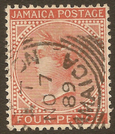 JAMAICA 1870 4d Brown-orange QV SG 11 U #QG215 - Jamaica (...-1961)