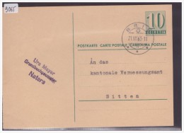 FORMAT 10x15 - ENTIER POSTAL - GANZSACHE - BRIG - URS MEYER, GRUNDBUCHGEOMETER NATERS - TB - Naters