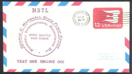 USA 1976 Air Mail Cover: George Marshall Space Flight Center Rockwell International Rocketdyne Div. Space Shuttle Engine - Etats-Unis