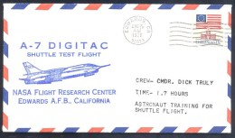 USA 1976 Air Mail Cover: A-7 Digitac Shuttle Test Flight; NASA Flight Research Center Edwards California; - Etats-Unis