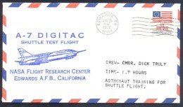 USA 1976 Air Mail Cover: A-7 Digitac Shuttle Test Flight; NASA Flight Research Center Edwards California; - Estados Unidos