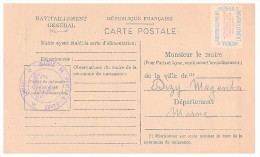 1946.SEINE Mairie De NOGENT-S/-MARNE. Carte De Ravitaillement Général. CP + Timbre Franchise.   / 36 - 1921-1960: Modern Tijdperk