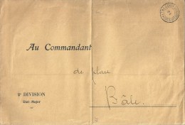 Feldpost Brief  "ET.MAJ.DIV.2"           Ca. 1910 - Documenten