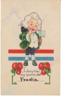 George Washington US President Humor 'Is Cherry Trees Expensive, Dad?', C1910s/20s Vintage Postcard - Presidents