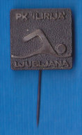 Swimming Club PK Ilirija Ljubljana Slovenia Vintage Pin - Natation