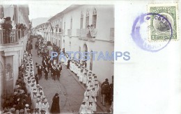 22433 BOLIVIA COCHABAMBA CERCADO COSTUMES PROCESION CIVICA CALLE YEAR 1910 CIRCULATED TO CHILE POSTAL POSTCARD - Bolivia