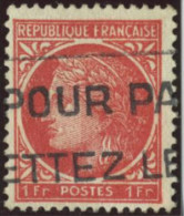 France Yv. N°676 1f Rose Rouge Cérès De Mazelin Oblitéré - 1945-47 Ceres De Mazelin