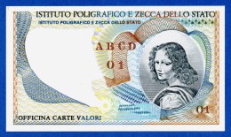 Italy I.P.Z.S. "Volto Femminile" Specimen Test Note Istituto Poligrafico E Zecca Di Stato UNC - Fiktive & Specimen