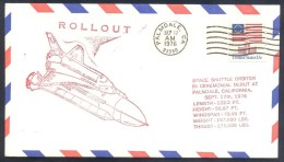 USA 1976 Air Mail Cover: Space Shuttle Orbiter Rollout, Ceremonial Debut At Palmdale - Etats-Unis