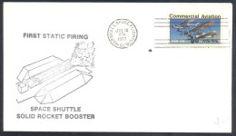 USA 1977 Cover: Space Weltraum First Static Firing Space Shuttle Solid Rocket Marshall Space Flight Center Cancelllation - Etats-Unis